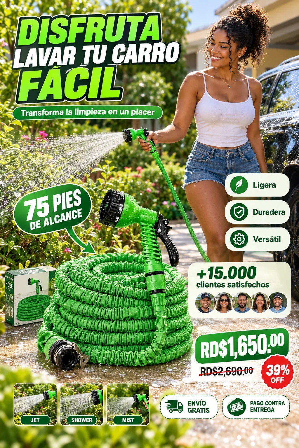 Manguera expandible HydroFlex™ 75 pies